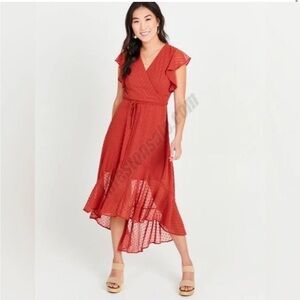 Altar’d State Florentina  szM High Low  Flutter Sleeve  Faux Wrap Romantic NWT